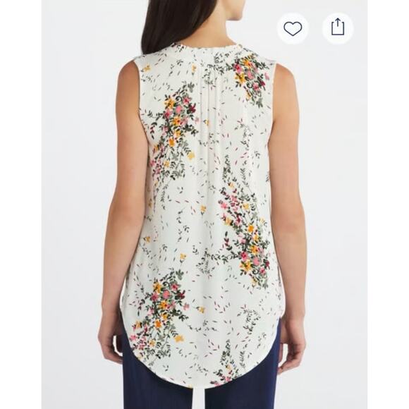 Market & Spruce (1X) Ava Tie Neck Sleeveless Blouse - Stitch Fix Floral Cluster - Picture 6 of 12